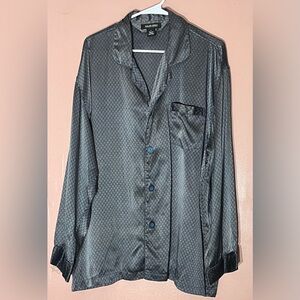 Murano 100%  Patterned Silk pajama Shirt lounge casual button up
